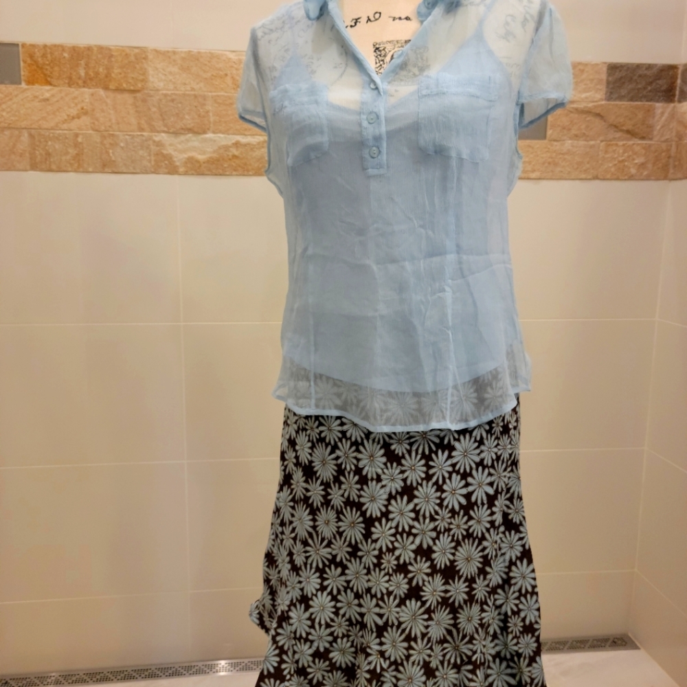 Sunny Leigh silk skirt & top set